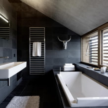 Schwarzes Badezimmer: Fotos und Design-Geheimnisse der Dekoration-4