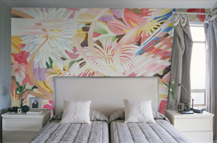 Wall painting: design features, types and photos in the interior