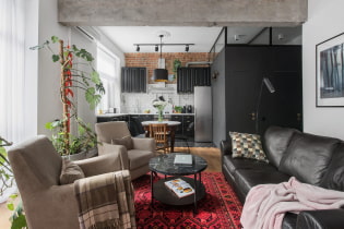 Transformation of the old stalinka into a stylish apartment with loft elements