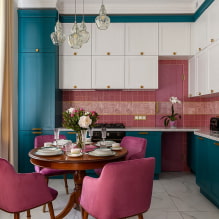 The combination of colors in the interior of the kitchen-1