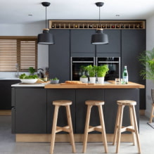 Features of the design of a dark kitchen-0