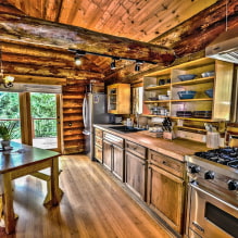 Features of finishing the kitchen in a wooden house-3