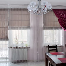 Beautiful asymmetry on the windows: decoration with curtains on one side-1