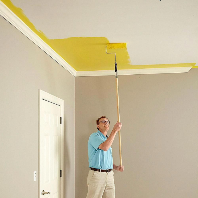 การทาสีเพดาน - คำแนะนำทีละขั้นตอน