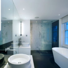 Stretch ceiling in the bathroom: pros and cons, types and examples of design-2