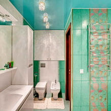 Stretch ceiling in the bathroom: pros and cons, types and examples of design-4