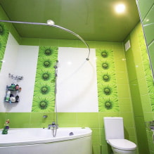Nyújtott mennyezet a fürdőszobában: előnyök és hátrányok, a tervezés típusai és példái-5