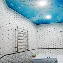 Stretch ceiling in the bathroom: pros and cons, types and examples of design-6