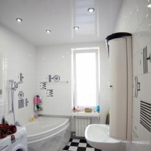 เพดานยืดในห้องน้ำ: ข้อดีข้อเสีย ประเภทและตัวอย่างการออกแบบ-7
