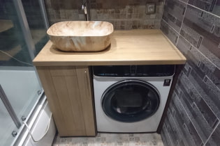 How to position a washing machine in a small bathroom?