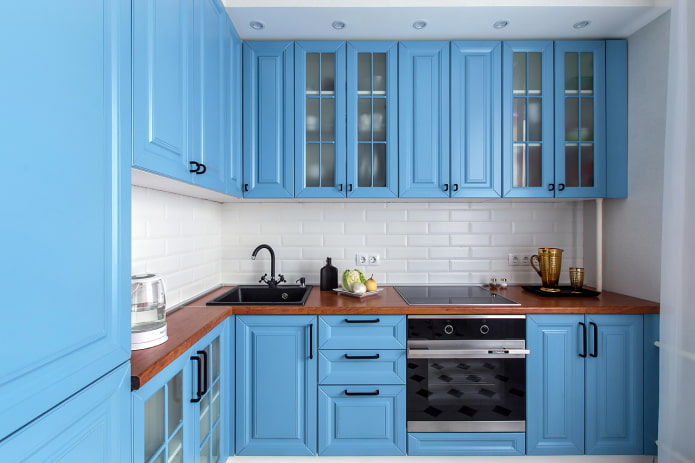 การออกแบบห้องครัวสีฟ้า