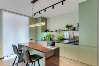 How to decorate a kitchen interior in pistachio color?