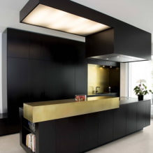 How to use gold color in the interior of the kitchen? -0
