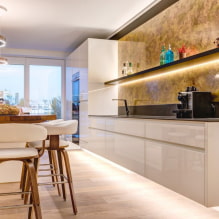 How to use gold color in the interior of the kitchen? -1