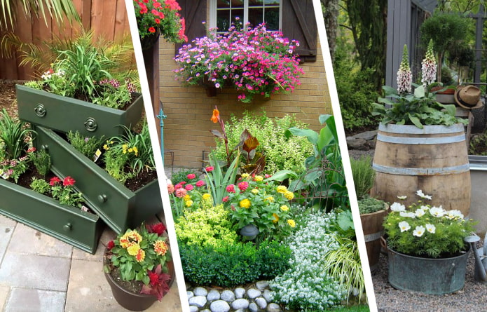Krásné nápady pro květinové záhony na nádvoří soukromého domu