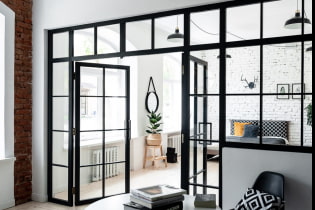 Interior design with glass partitions