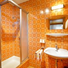 Orange bathroom design-19
