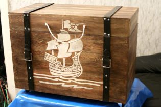 DIY pirate wooden chest