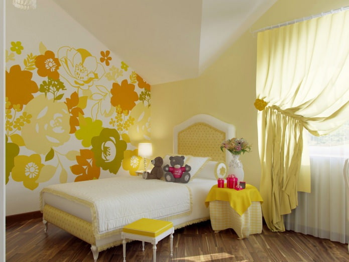 Gyermekszoba sárga színben