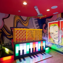 Pop art stílus a belső térben: tervezési jellemzők, kivitelek, bútorok, festmények megválasztása-5