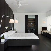 Црни под: избор материјала, дизајн, комбинација са плафоном и зидовима-6