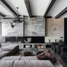 Decorative beams on the ceiling: types, materials, design, color, choice of style-13