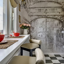 Wallpaper in the kitchen - interior design features-3