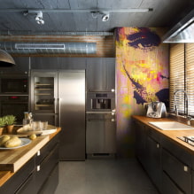 Wallpaper in the kitchen - interior design features-8