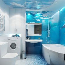Fürdőszoba kialakítása kék árnyalatokban-8