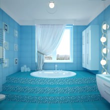 Fürdőszoba kialakítása kék színben-5