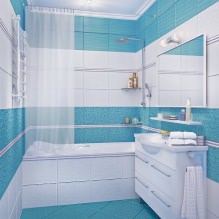 Fürdőszoba kialakítása kék színben-6