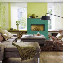 Living room interior in shades of green-5