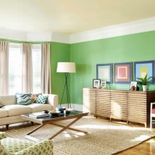 Living room interior in shades of green-9
