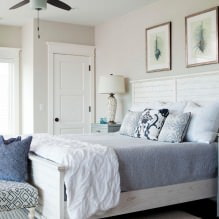 Interior design of a bedroom in a marine style-8