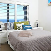 Interior design of a bedroom in a marine style-4