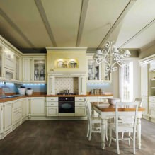 Küche-Esszimmer-Innenarchitektur im klassischen Stil-3