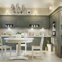 Küche-Esszimmer-Innenarchitektur im klassischen Stil-2
