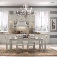 Kitchen-dining room interior design in classic style-1