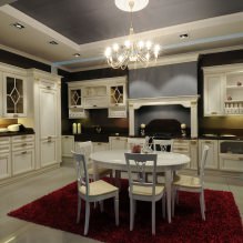 Kitchen-dining room interior design in classic style-7
