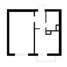 Innenarchitektur einer 1-Zimmer-Wohnung 37 qm Meter-1