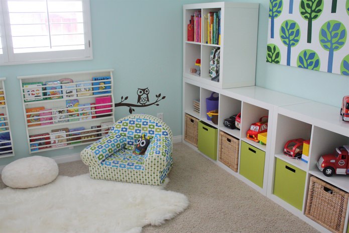 Ideas for storing toys in the nursery