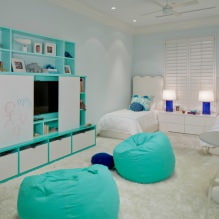 Turquoise in the interior: features, combinations, choice of finishes, furniture and decor-11