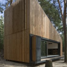 Modernes Design eines kleinen Privathauses im Wald-4