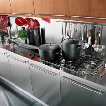Metallschürze für die Küche: Funktionen, Foto-10