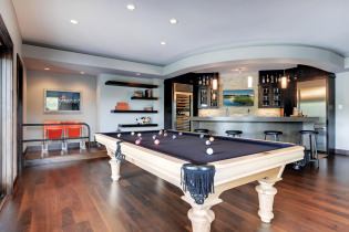 Billiard room interior in the house: design rules, photo