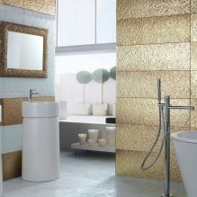 Fürdőszoba belső kialakítása arany színben -11