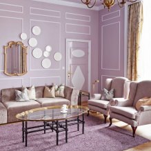 Rules for decorating a living room in lilac tones-1