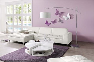 Rules for decorating a living room in lilac tones