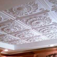 Foam ceiling tiles: pros and cons, stages of gluing-10